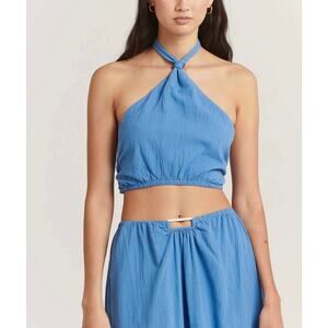 Charlie Holiday Anthropologie Sinead Blue Crop Top